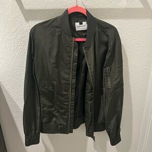 Topman Dark Green Bomber Jacket for Men